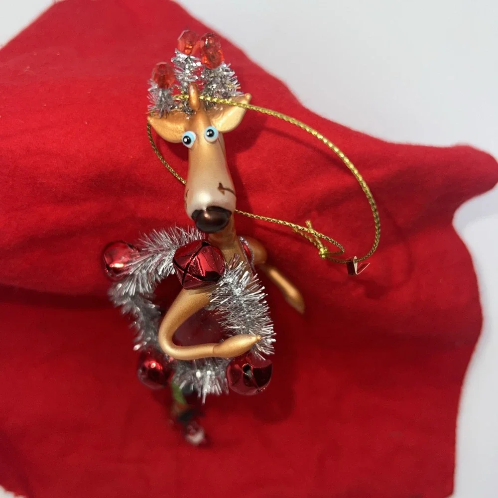Christmas Elk Dancing Christmas Tree Ornament With Glitter Pants 6